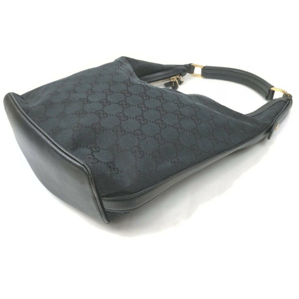 #02 💯Authentic Gucci Hand Bag Black Canvas